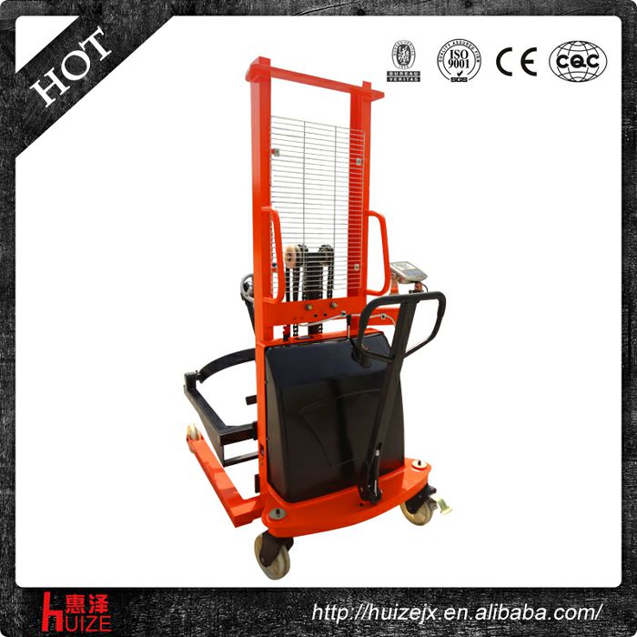 半電動(dòng)稱重油桶車（夾鐵桶，手搖翻轉(zhuǎn)倒料）